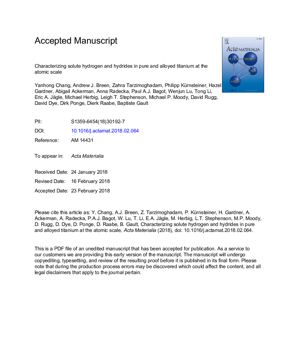 Characterizing solute hydrogen and hydrides in pure and alloyed titanium at the atomic scale