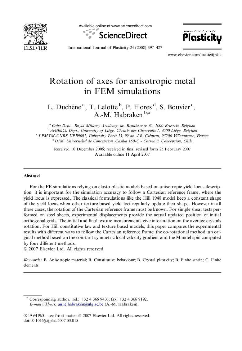 Rotation of axes for anisotropic metal in FEM simulations