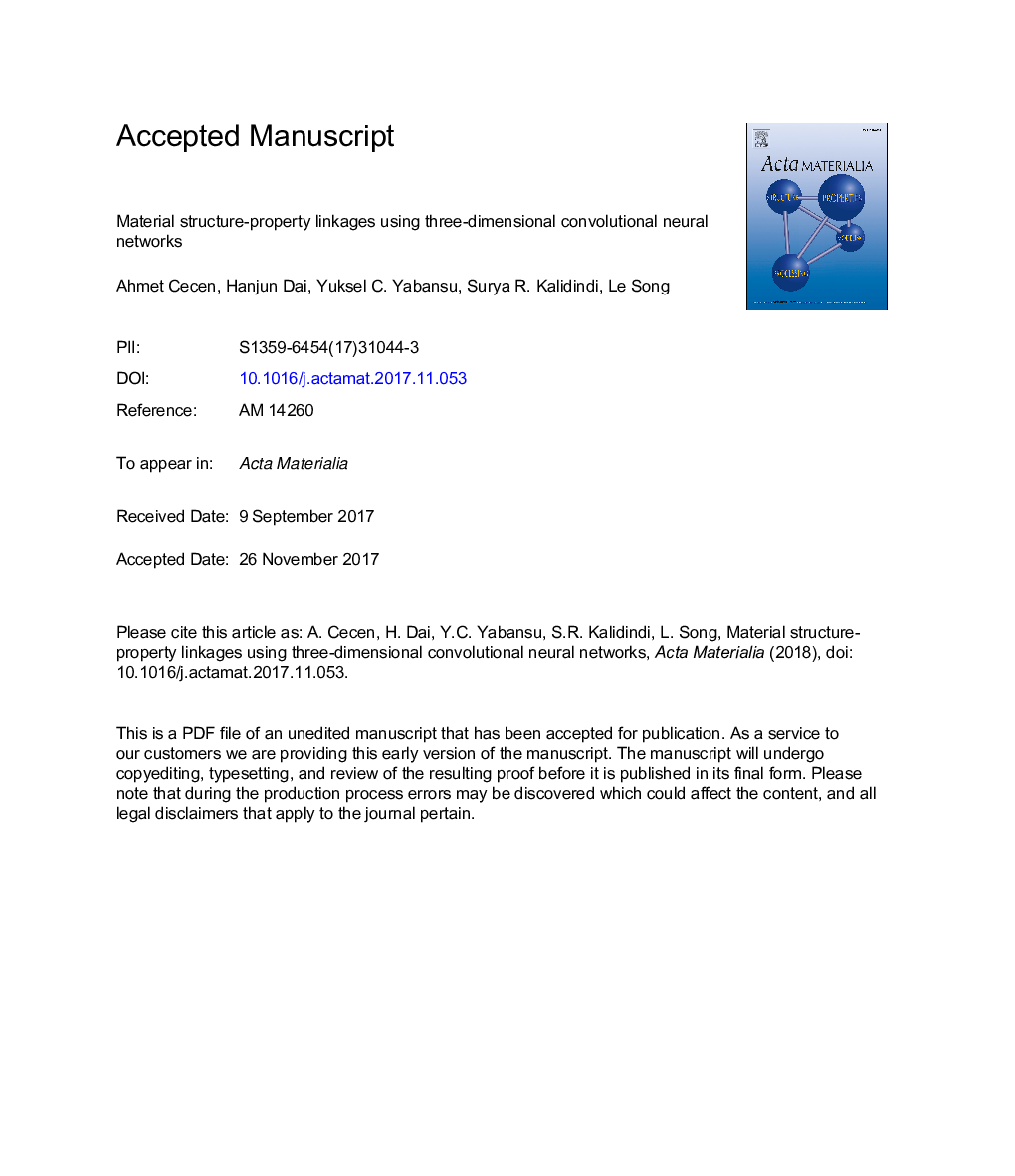 Material structure-property linkages using three-dimensional convolutional neural networks