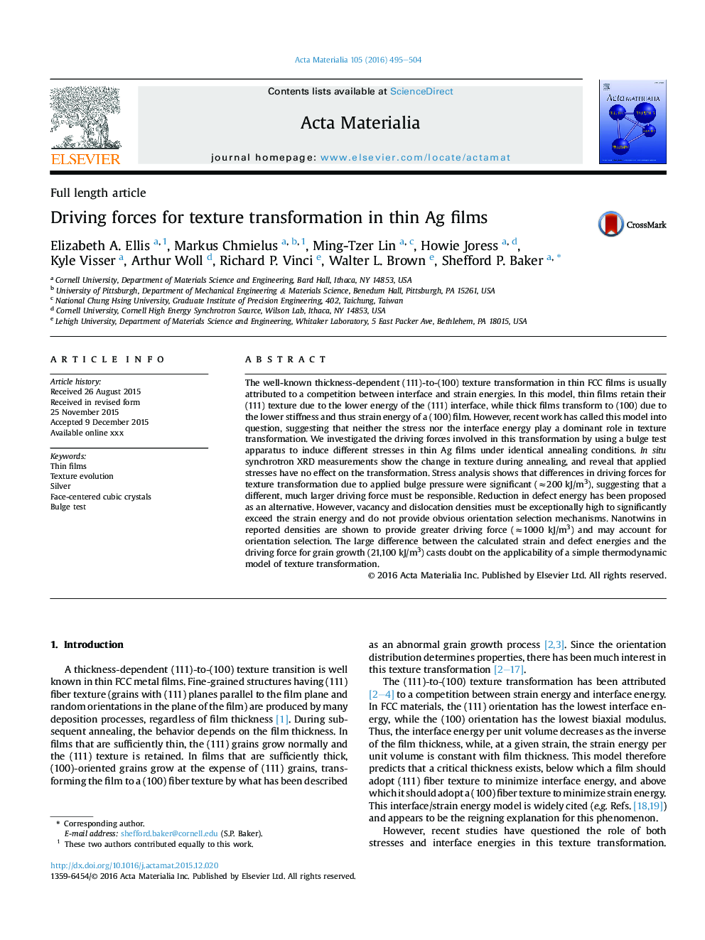 Driving forces for texture transformation in thin Ag films