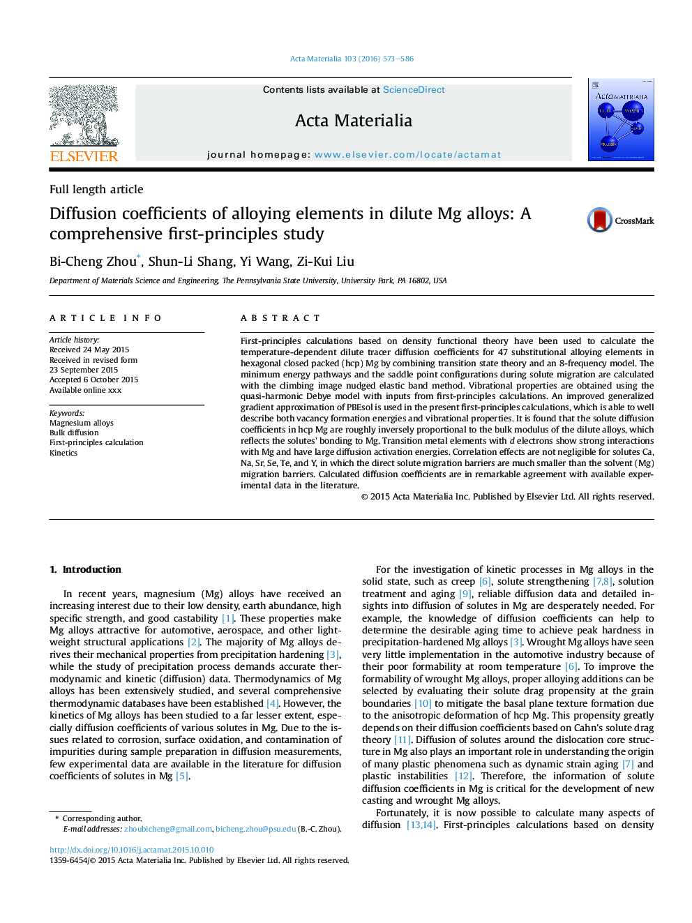 Diffusion coefficients of alloying elements in dilute Mg alloys: A comprehensive first-principles study