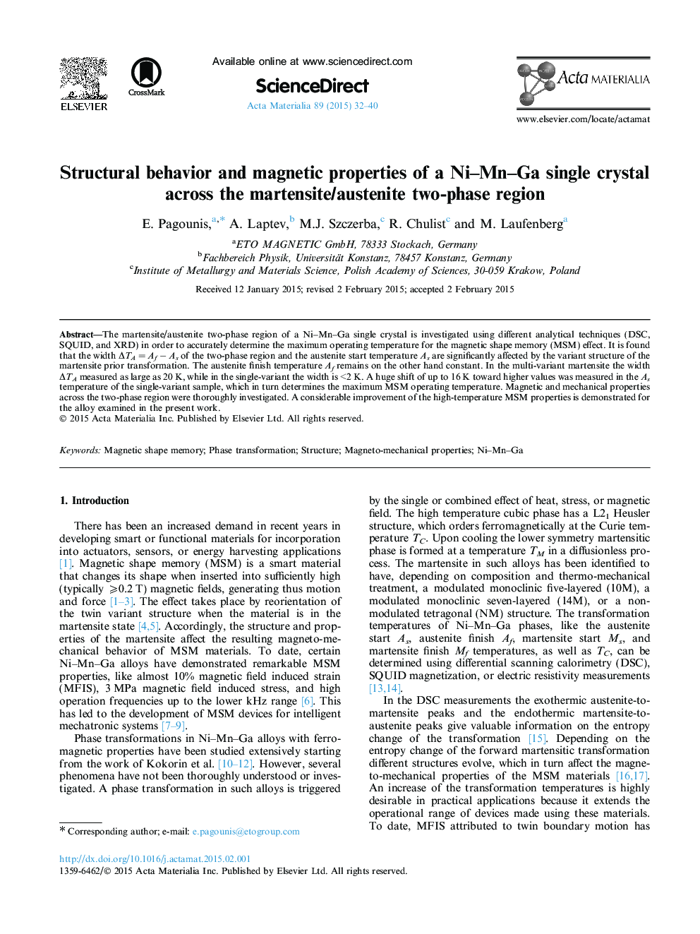 Structural behavior and magnetic properties of a Ni-Mn-Ga single crystal across the martensite/austenite two-phase region