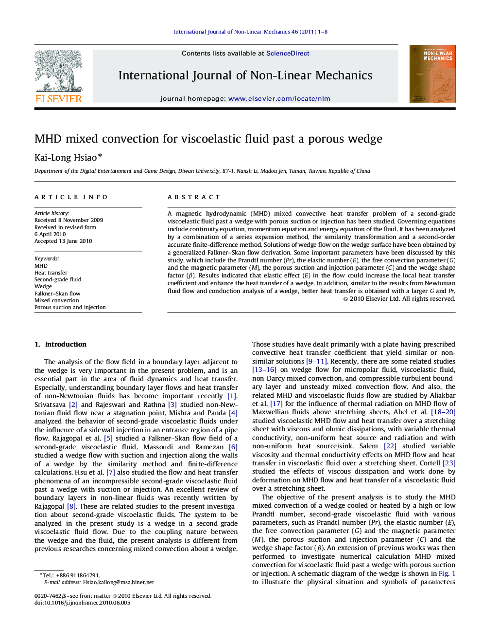 MHD mixed convection for viscoelastic fluid past a porous wedge