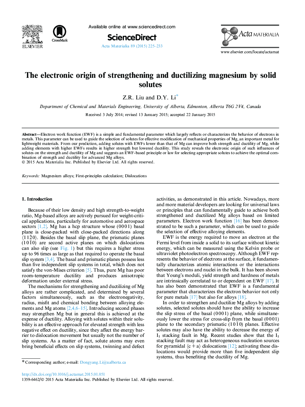 The electronic origin of strengthening and ductilizing magnesium by solid solutes