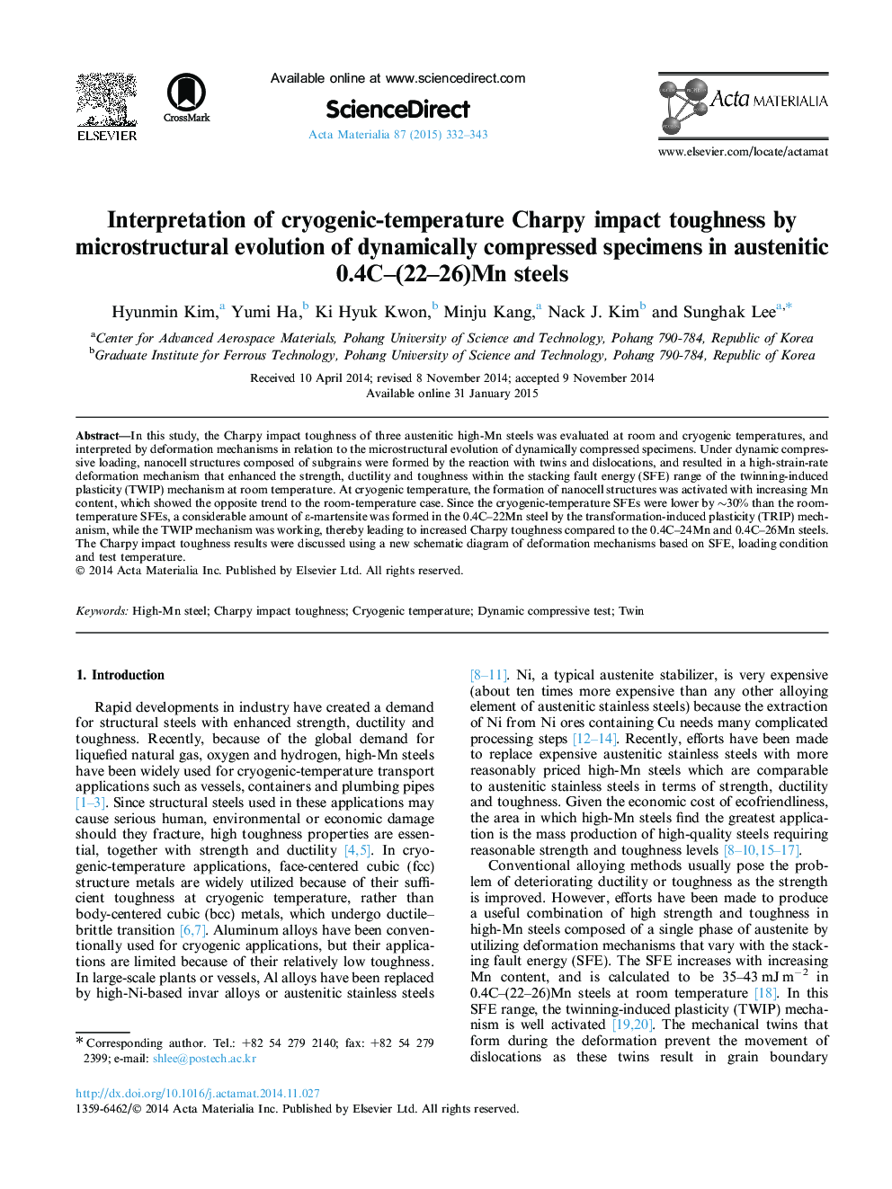 Interpretation of cryogenic-temperature Charpy impact toughness by microstructural evolution of dynamically compressed specimens in austenitic 0.4C-(22-26)Mn steels