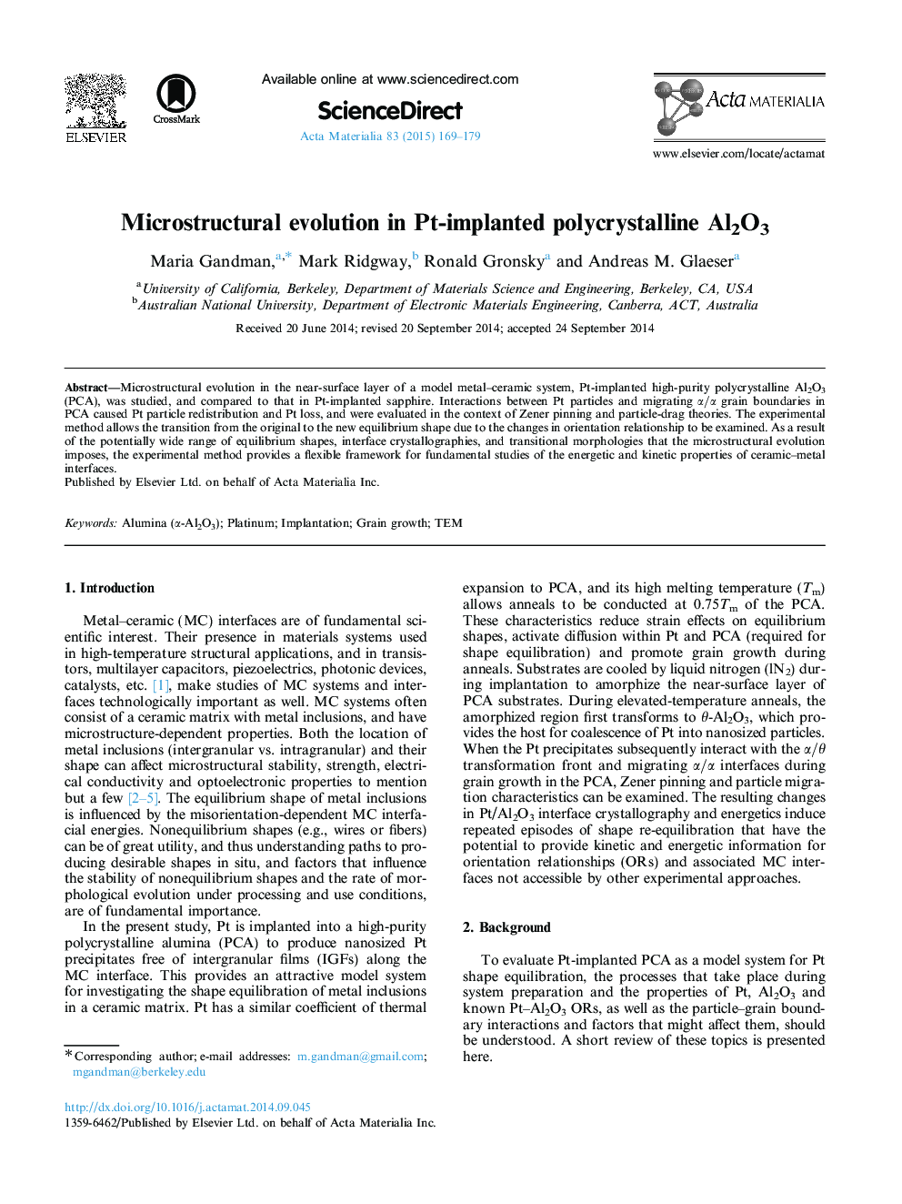 Microstructural evolution in Pt-implanted polycrystalline Al2O3