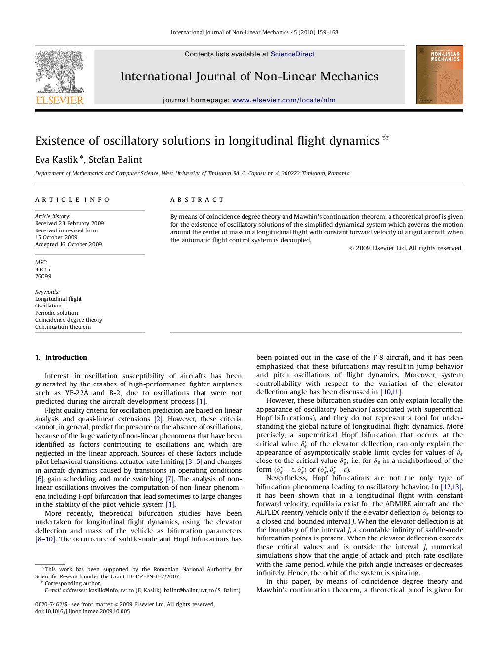 Existence of oscillatory solutions in longitudinal flight dynamics 