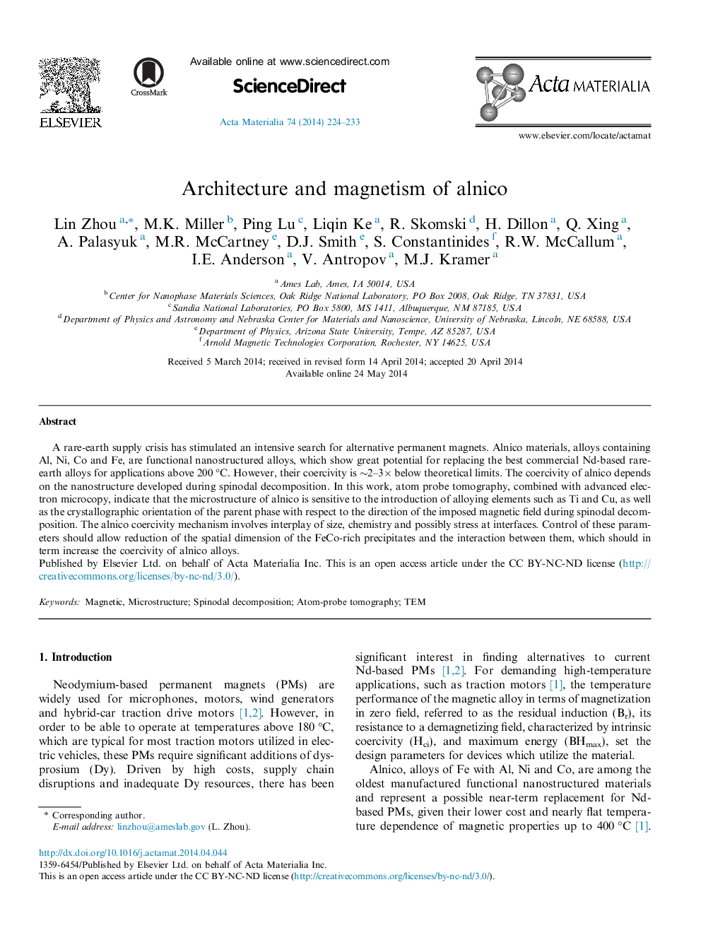 Architecture and magnetism of alnico