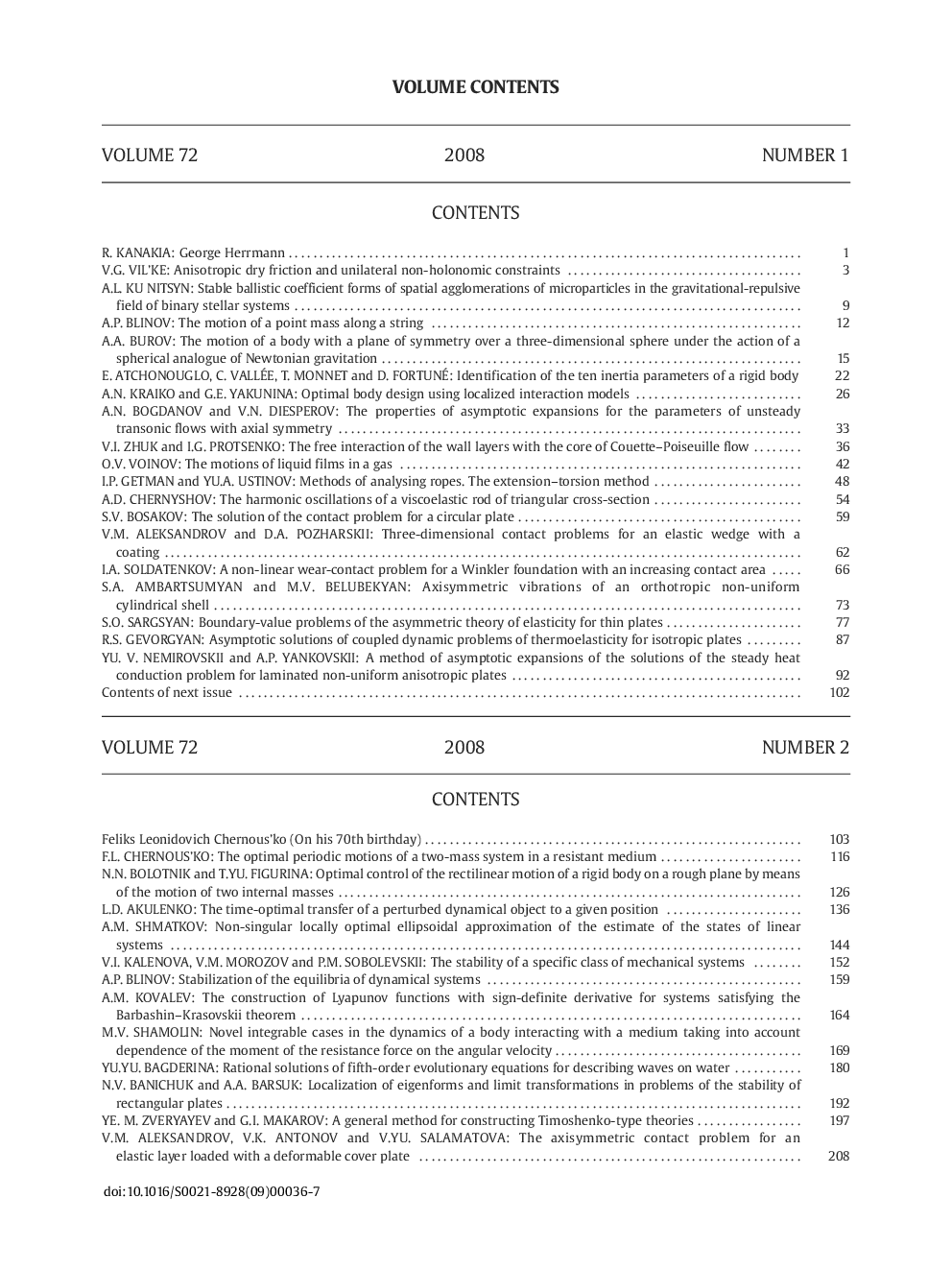 Volume Contents