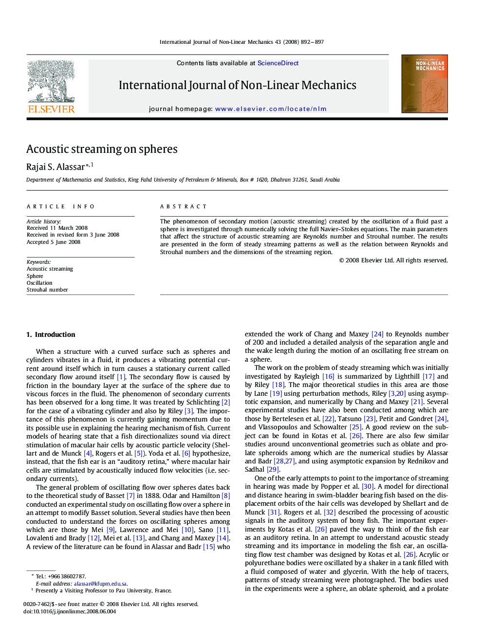 Acoustic streaming on spheres