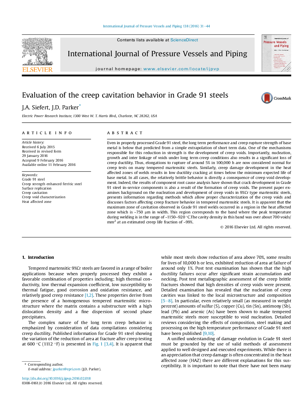 Evaluation of the creep cavitation behavior in Grade 91 steels