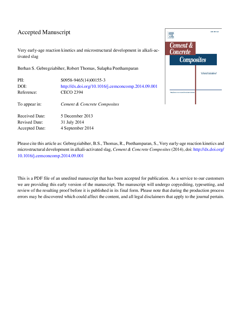 Very early-age reaction kinetics and microstructural development in alkali-activated slag