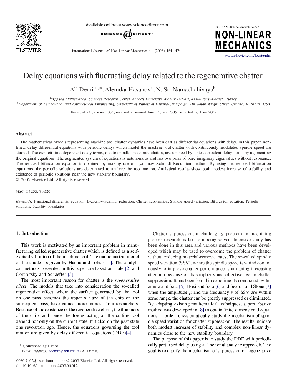 Delay equations with fluctuating delay related to the regenerative chatter