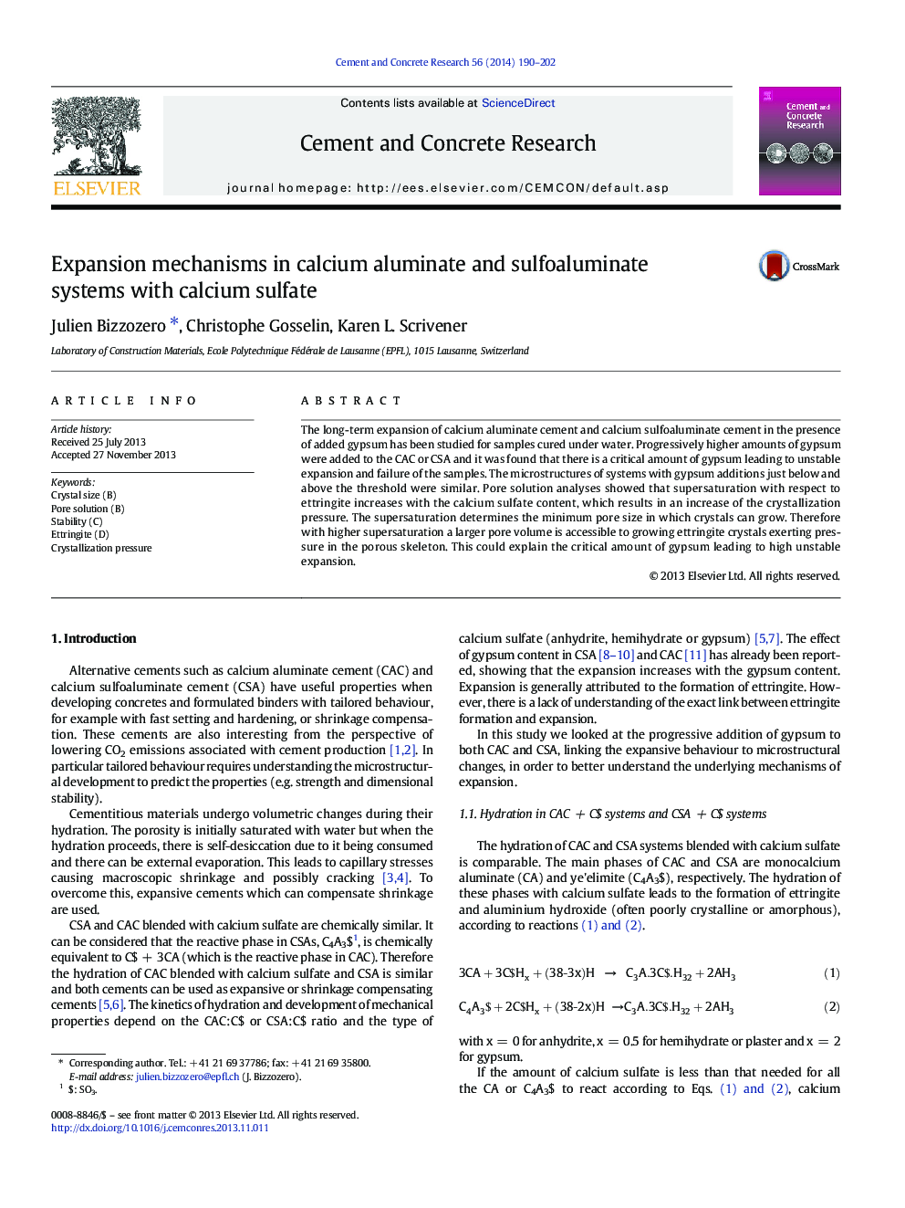 Expansion mechanisms in calcium aluminate and sulfoaluminate systems with calcium sulfate