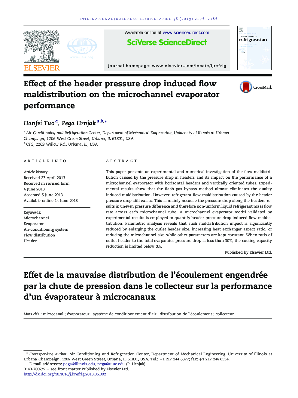 Effect of the header pressure drop induced flow maldistribution on the microchannel evaporator performance