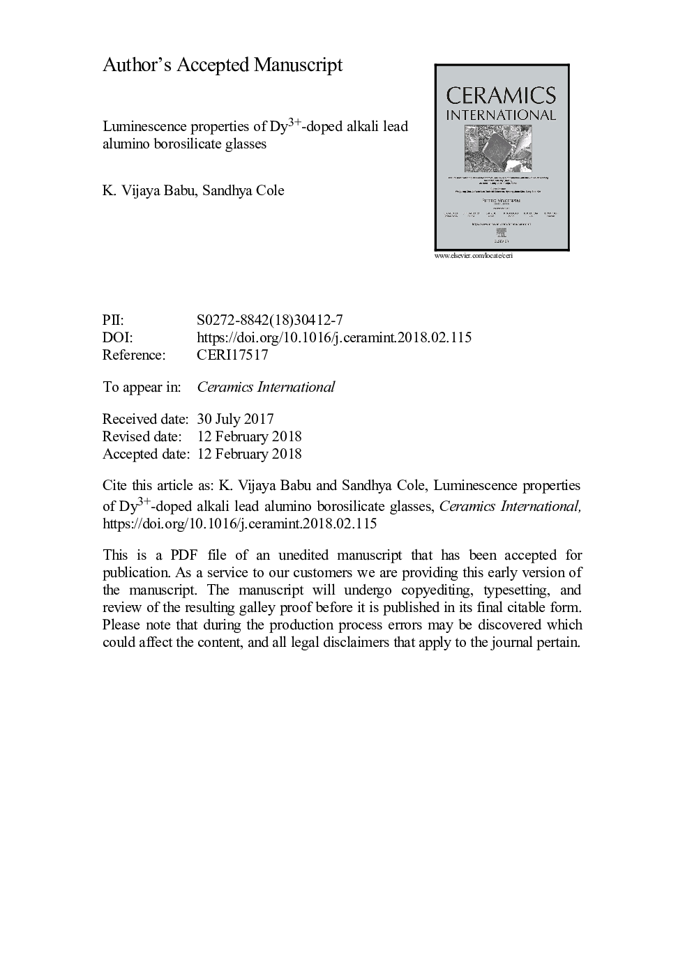 Luminescence properties of Dy3+-doped alkali lead alumino borosilicate glasses