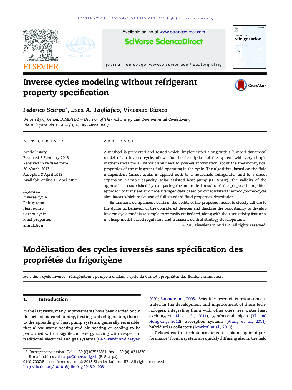 Inverse cycles modeling without refrigerant property specification