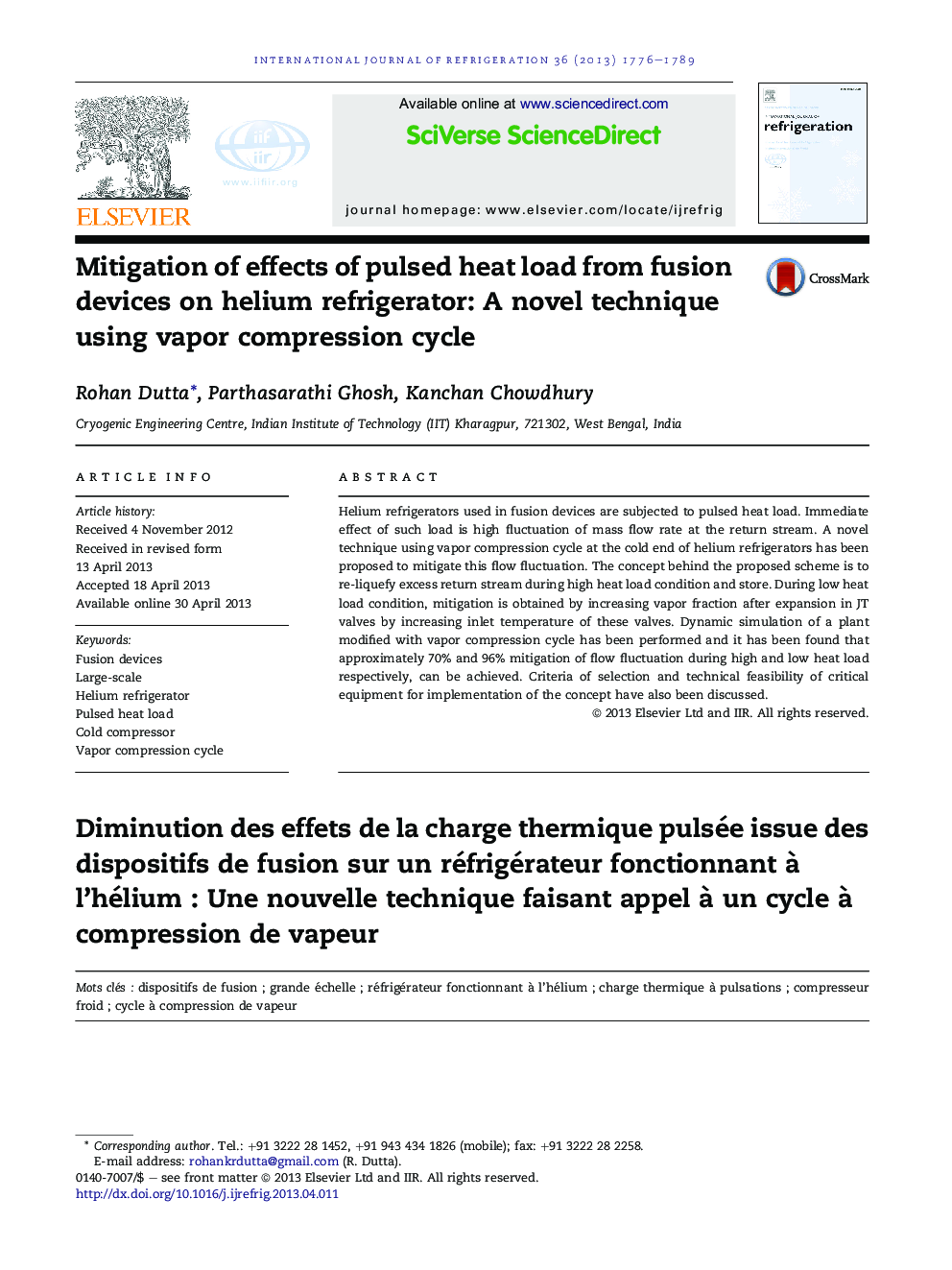 Mitigation of effects of pulsed heat load from fusion devices on helium refrigerator: A novel technique using vapor compression cycle