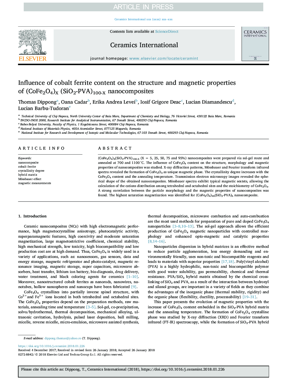 Influence of cobalt ferrite content on the structure and magnetic properties of (CoFe2O4)X (SiO2-PVA)100-X nanocomposites