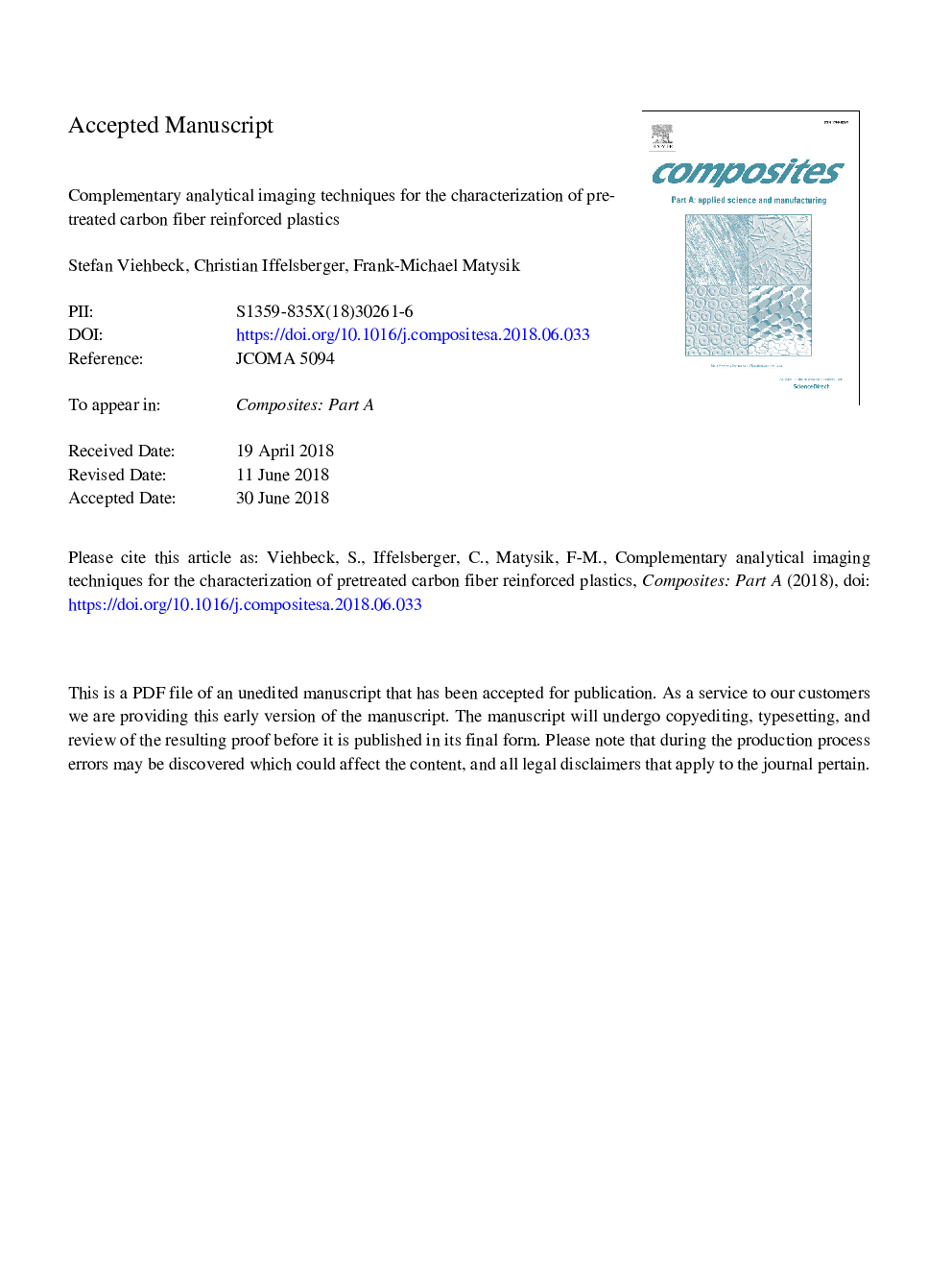 Complementary analytical imaging techniques for the characterization of pretreated carbon fiber reinforced plastics