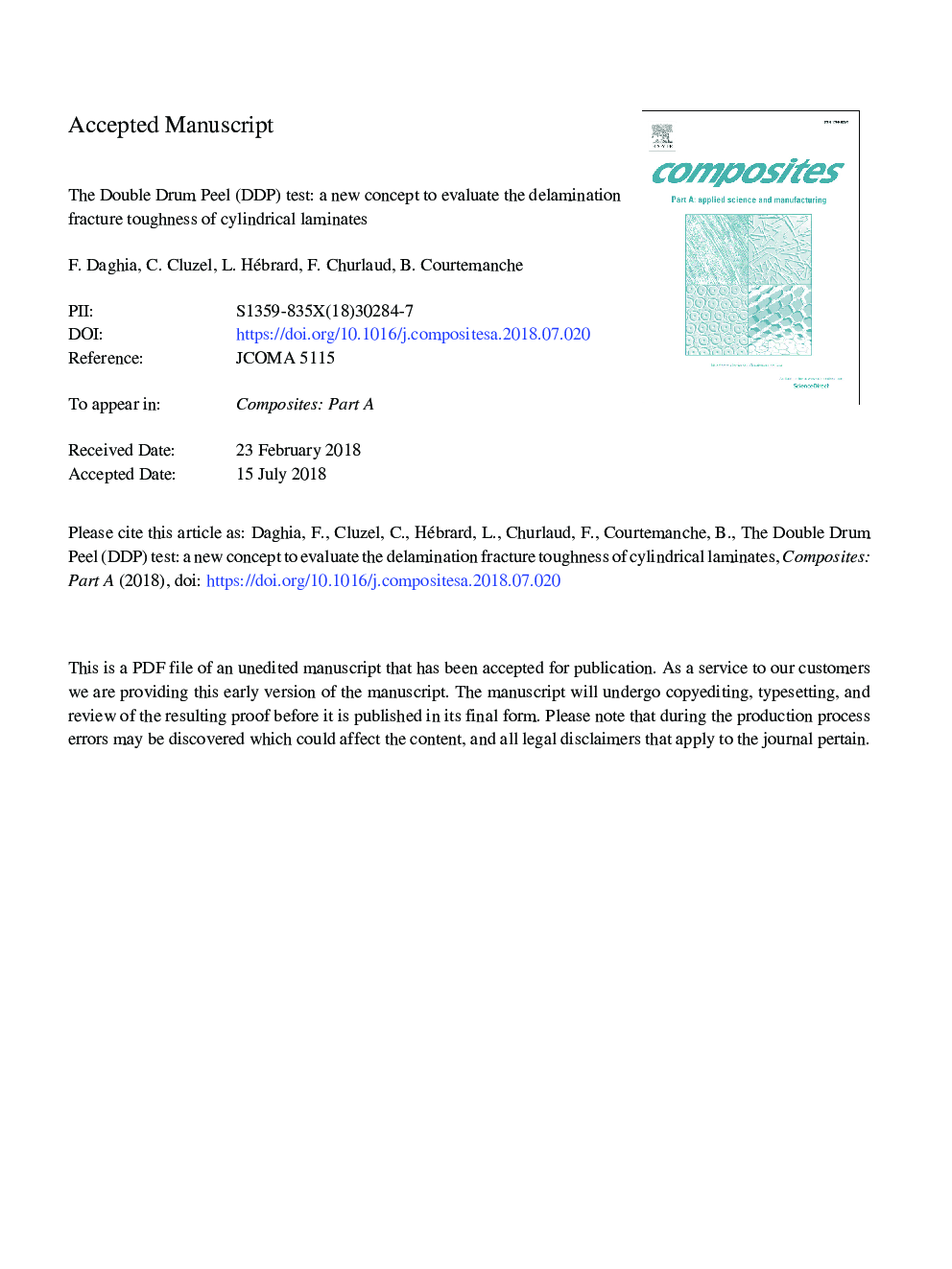 The Double Drum Peel (DDP) test: A new concept to evaluate the delamination fracture toughness of cylindrical laminates