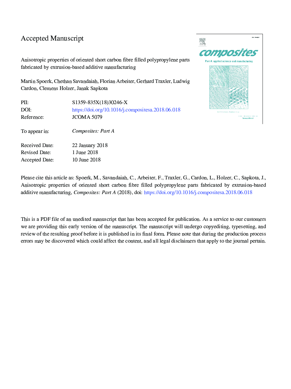 Anisotropic properties of oriented short carbon fibre filled polypropylene parts fabricated by extrusion-based additive manufacturing