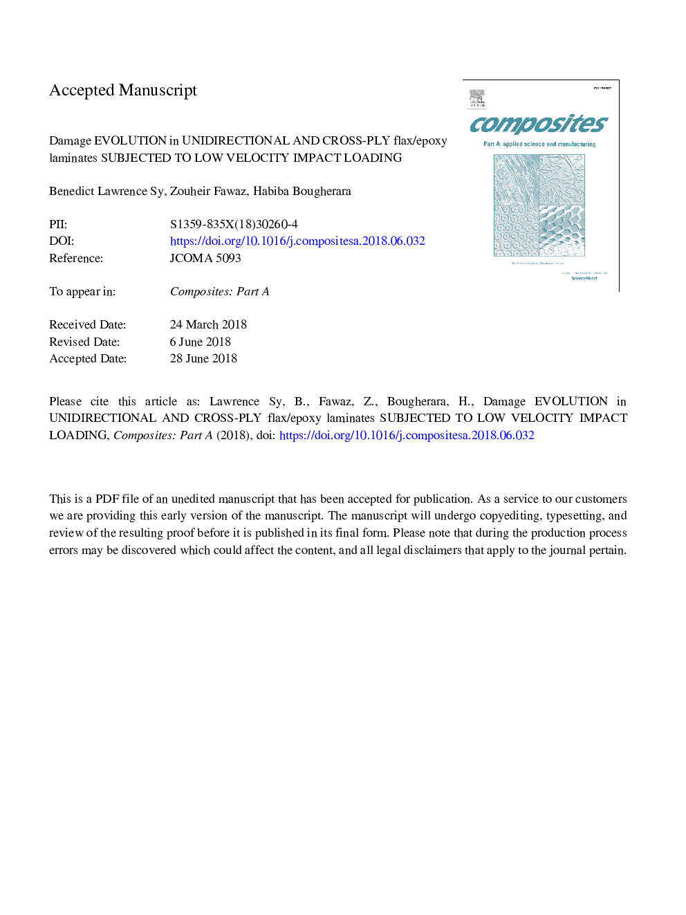 Damage evolution in unidirectional and cross-ply flax/epoxy laminates subjected to low velocity impact loading