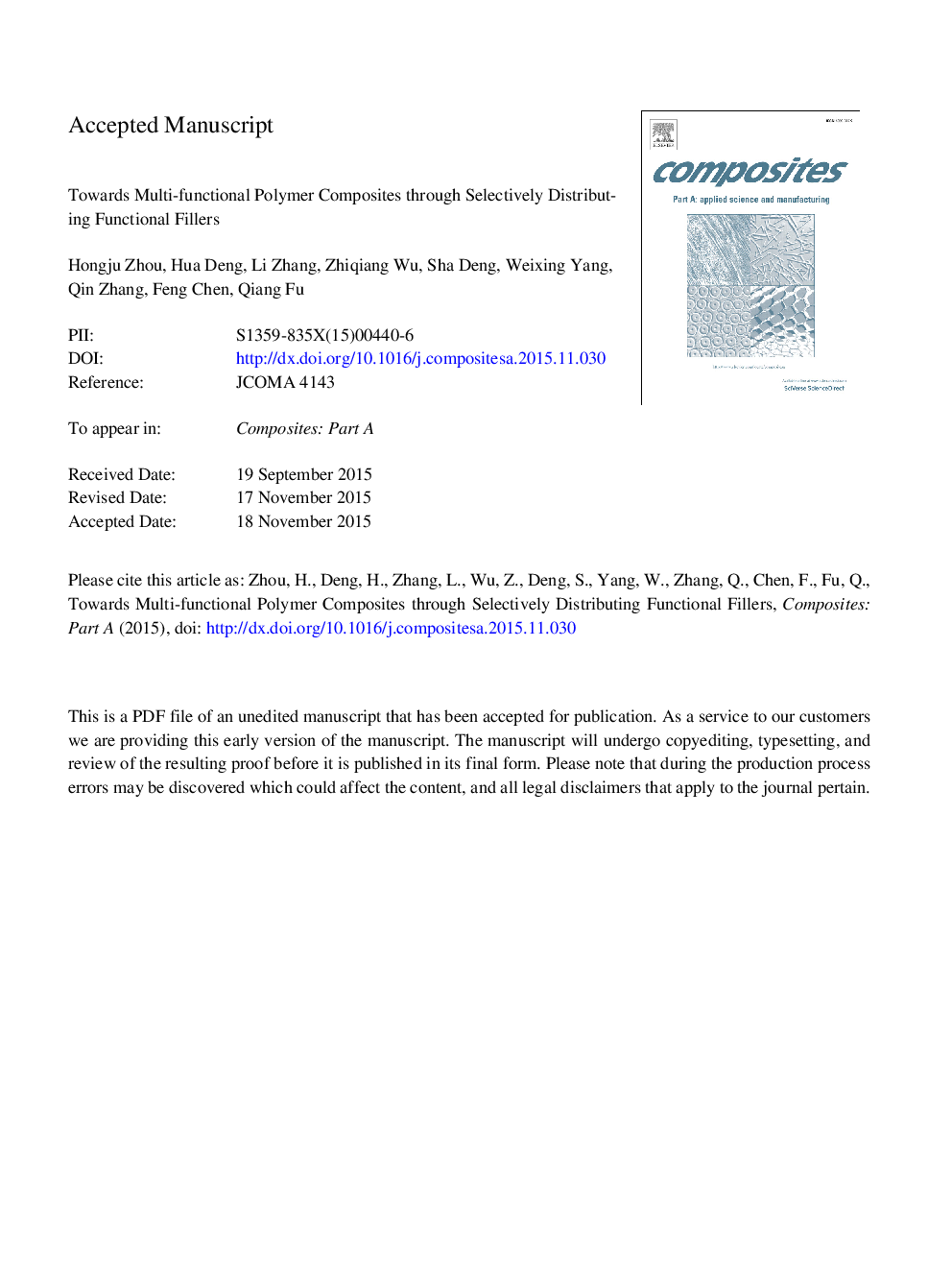 Toward multi-functional polymer composites through selectively distributing functional fillers