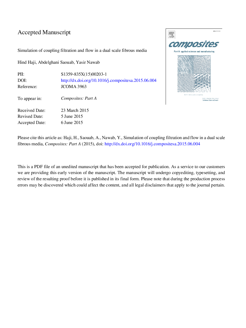 Simulation of coupling filtration and flow in a dual scale fibrous media