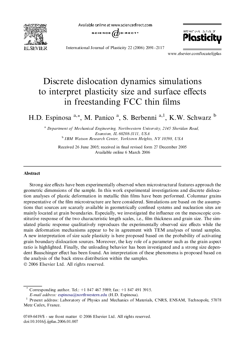 Discrete dislocation dynamics simulations to interpret plasticity size and surface effects in freestanding FCC thin films