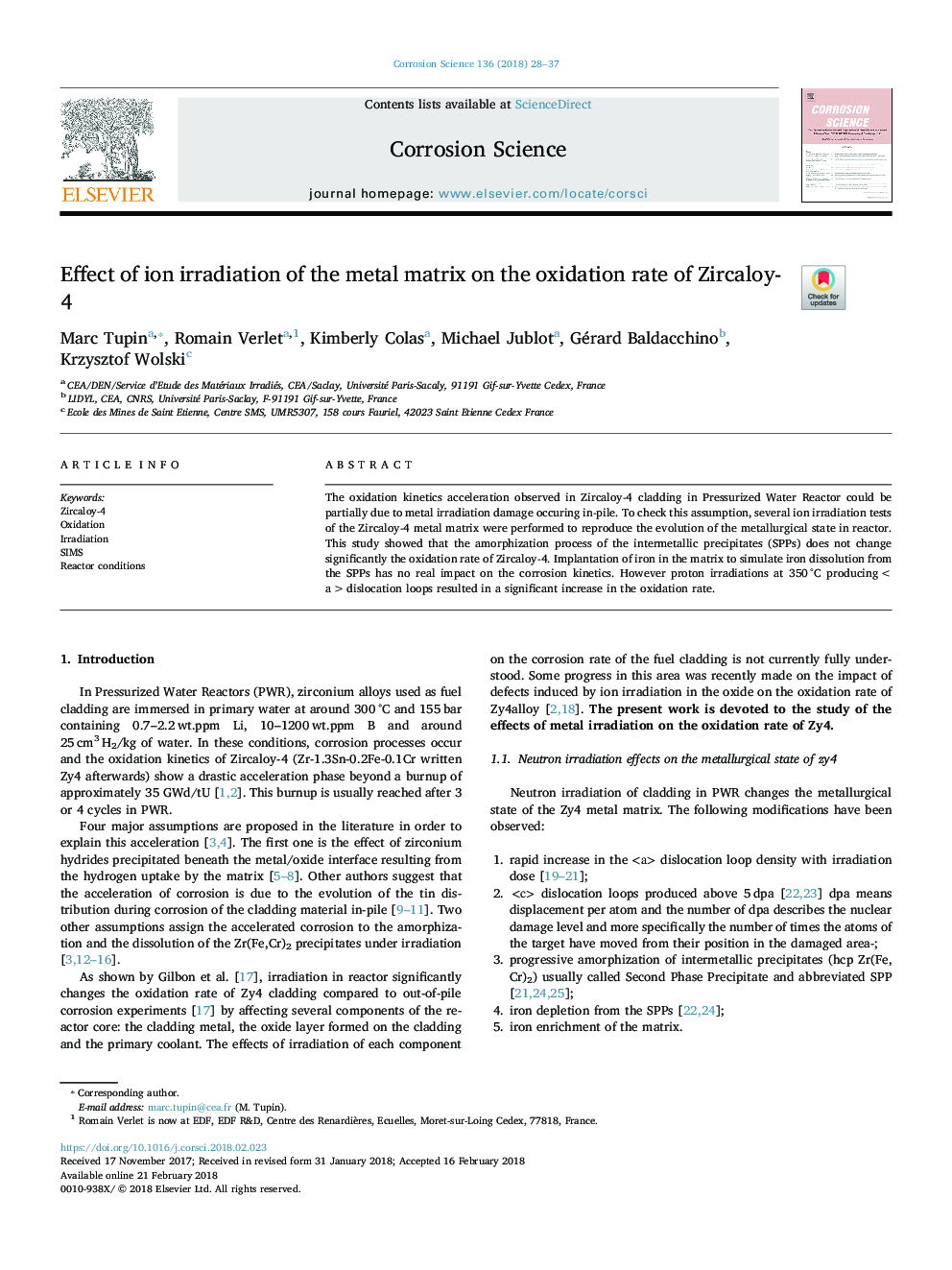 Effect of ion irradiation of the metal matrix on the oxidation rate of Zircaloy-4