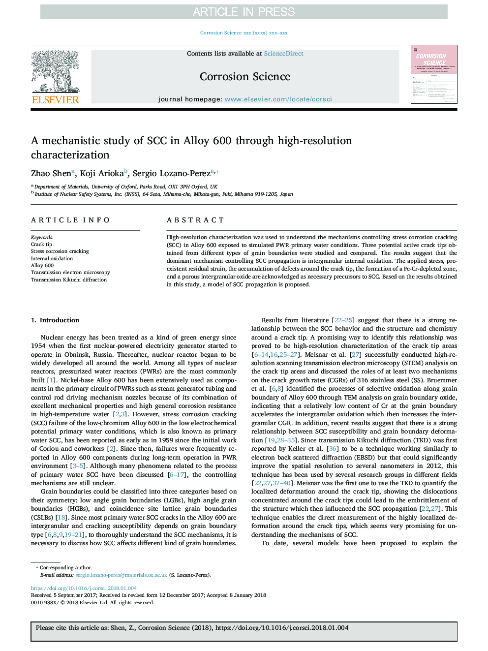 A mechanistic study of SCC in Alloy 600 through high-resolution characterization