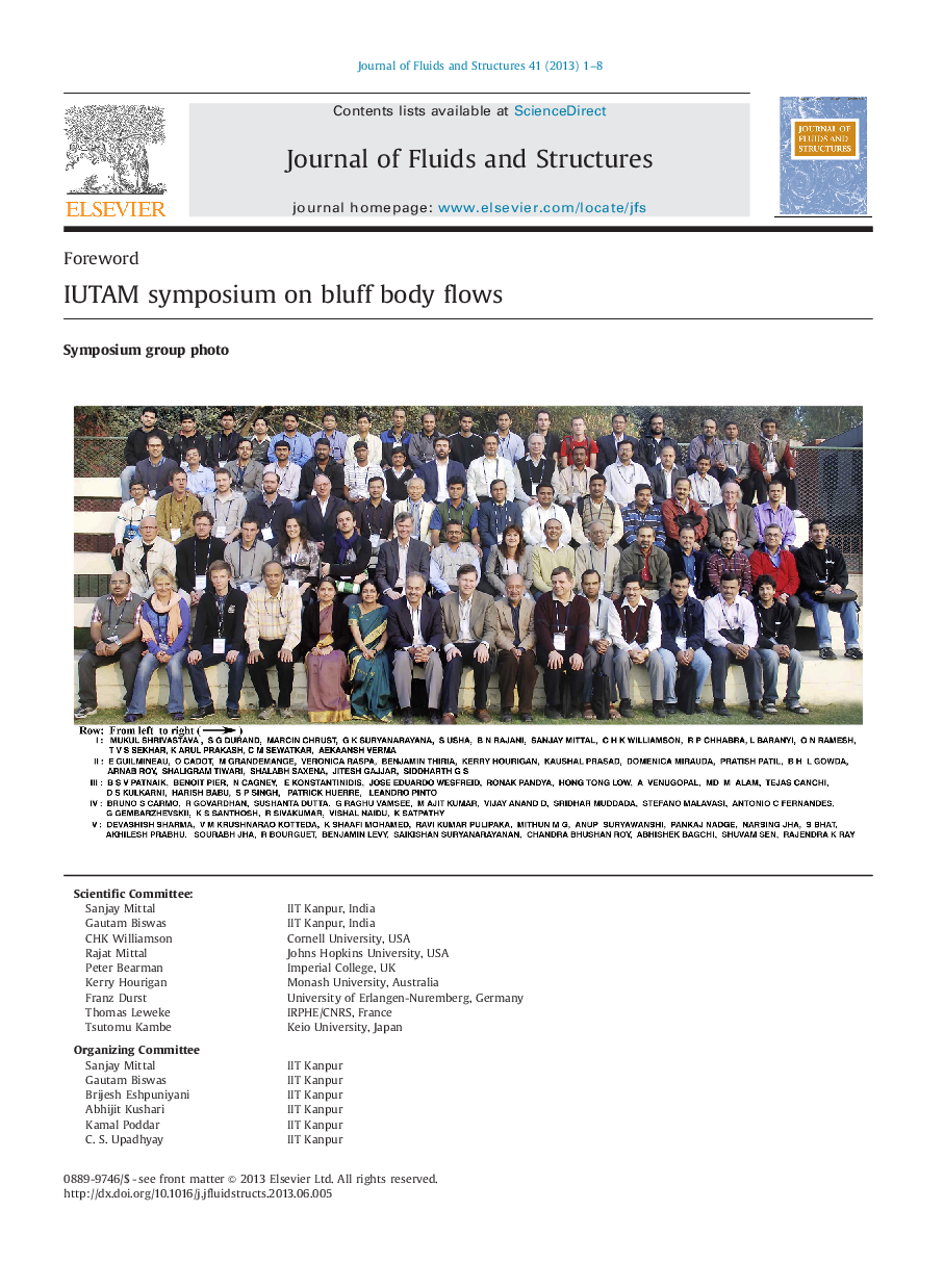 IUTAM symposium on bluff body flows