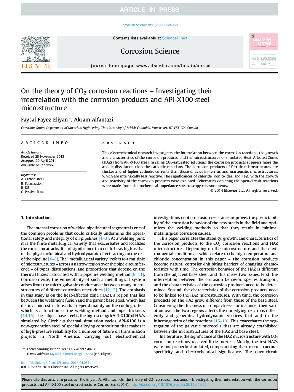 On the theory of CO2 corrosion reactions - Investigating their interrelation with the corrosion products and API-X100 steel microstructure