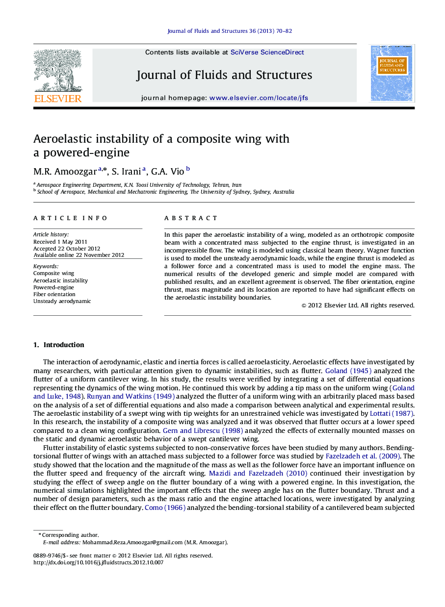 Aeroelastic instability of a composite wing with a powered-engine