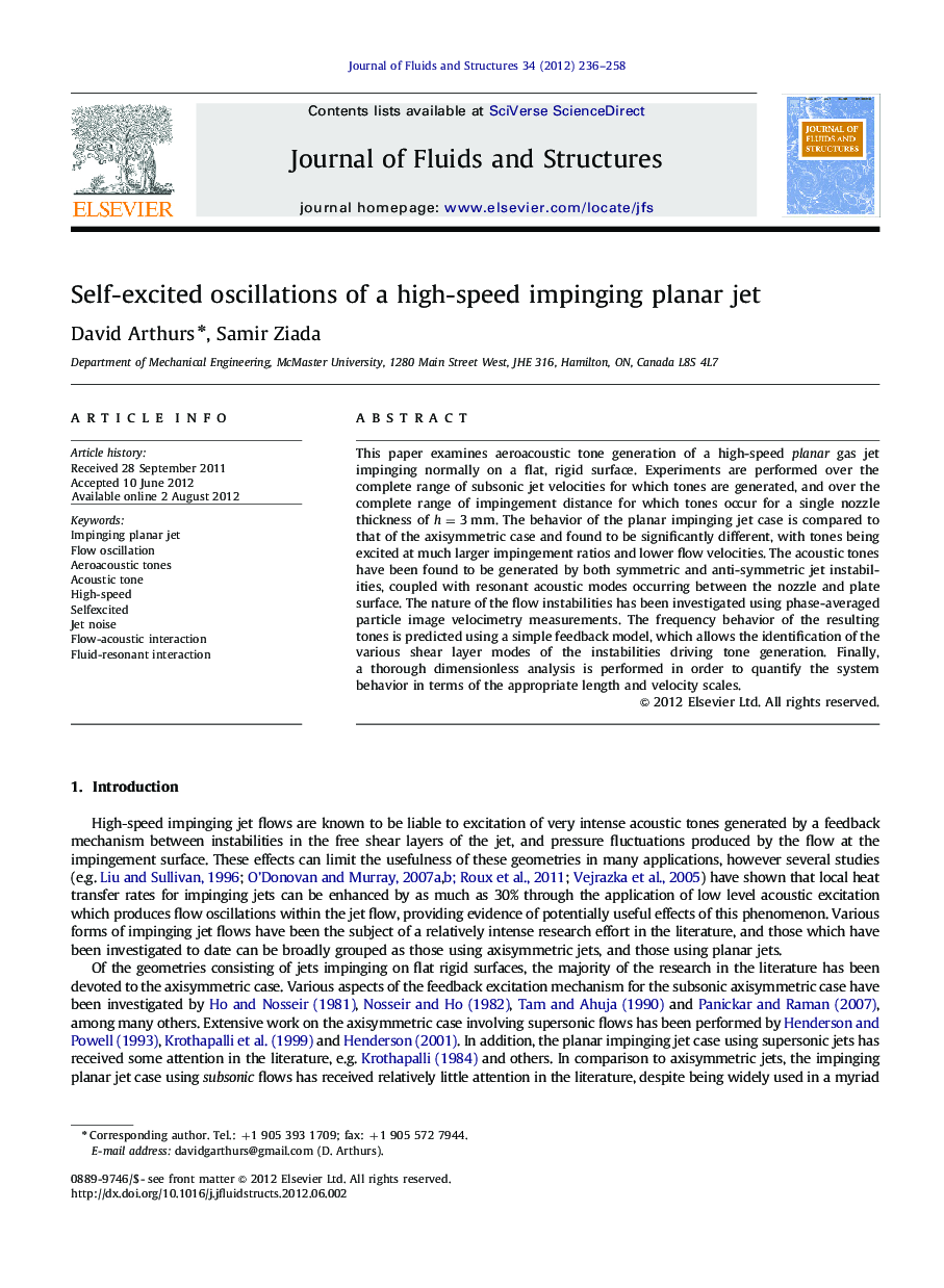 Self-excited oscillations of a high-speed impinging planar jet