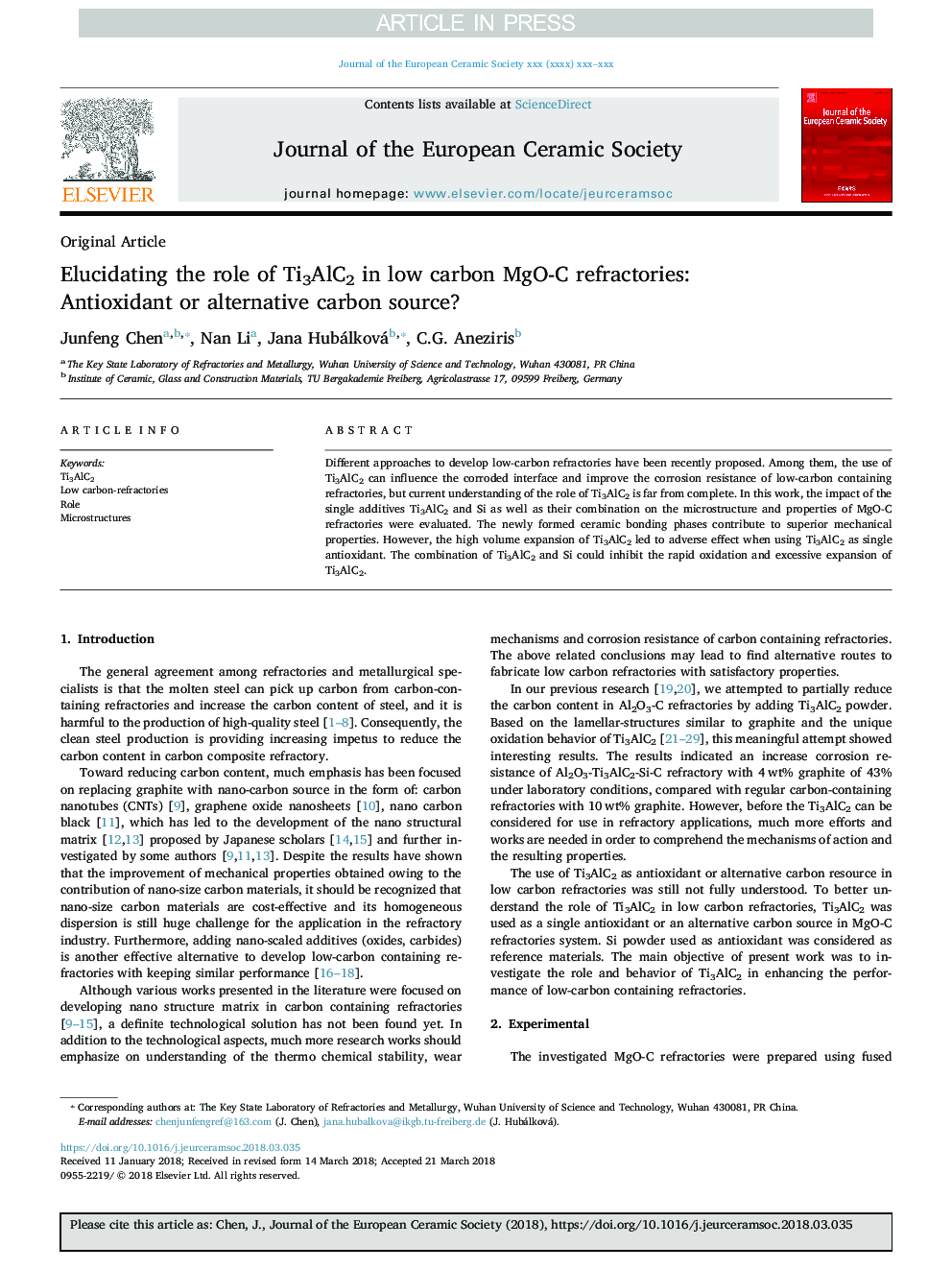 Elucidating the role of Ti3AlC2 in low carbon MgO-C refractories: Antioxidant or alternative carbon source?