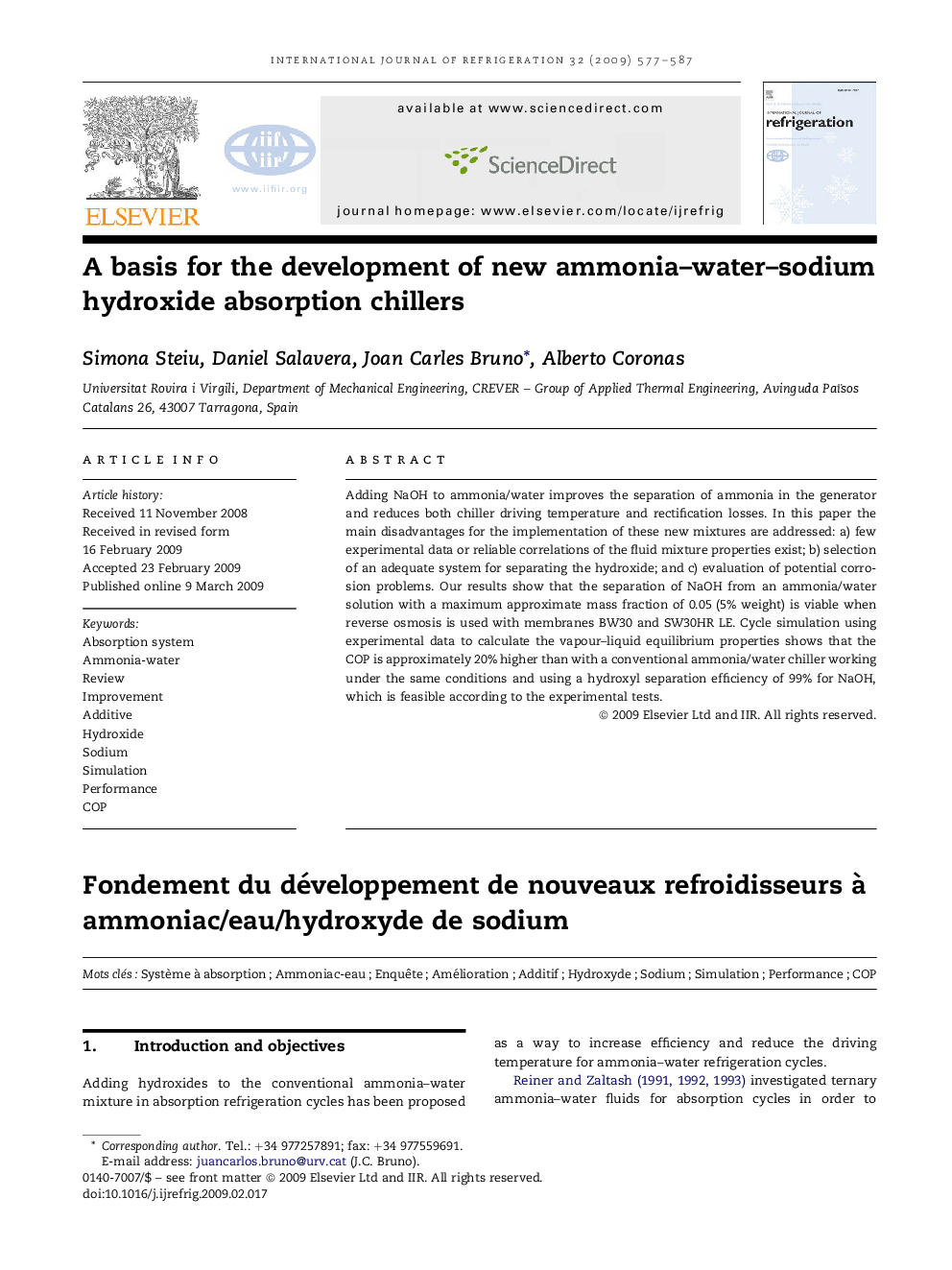 A basis for the development of new ammonia–water–sodium hydroxide absorption chillers