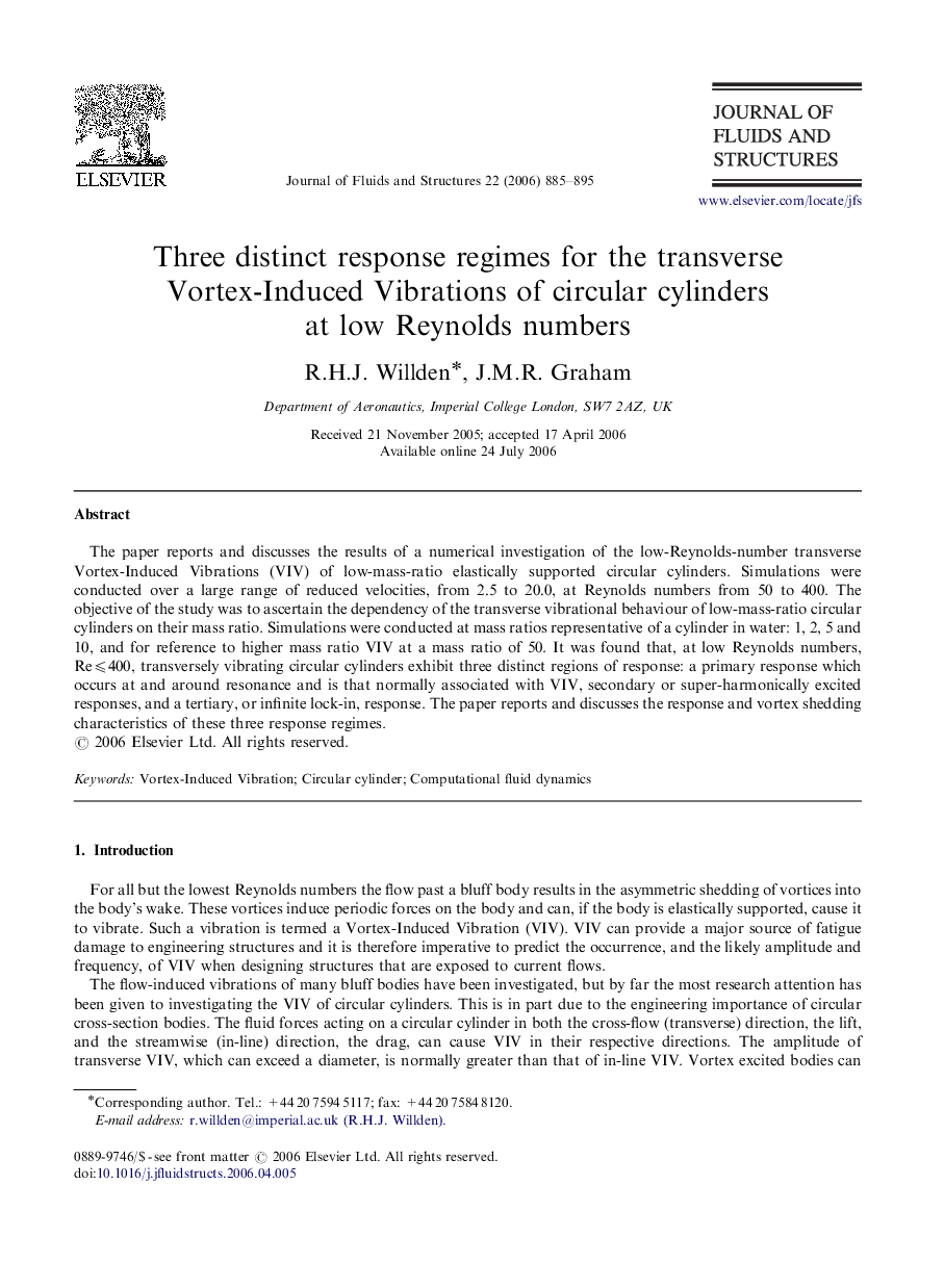 Three distinct response regimes for the transverse Vortex-Induced Vibrations of circular cylinders at low Reynolds numbers