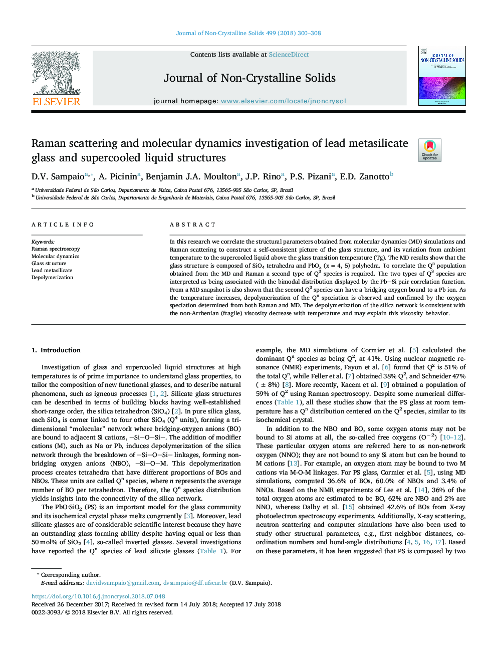 Raman scattering and molecular dynamics investigation of lead metasilicate glass and supercooled liquid structures