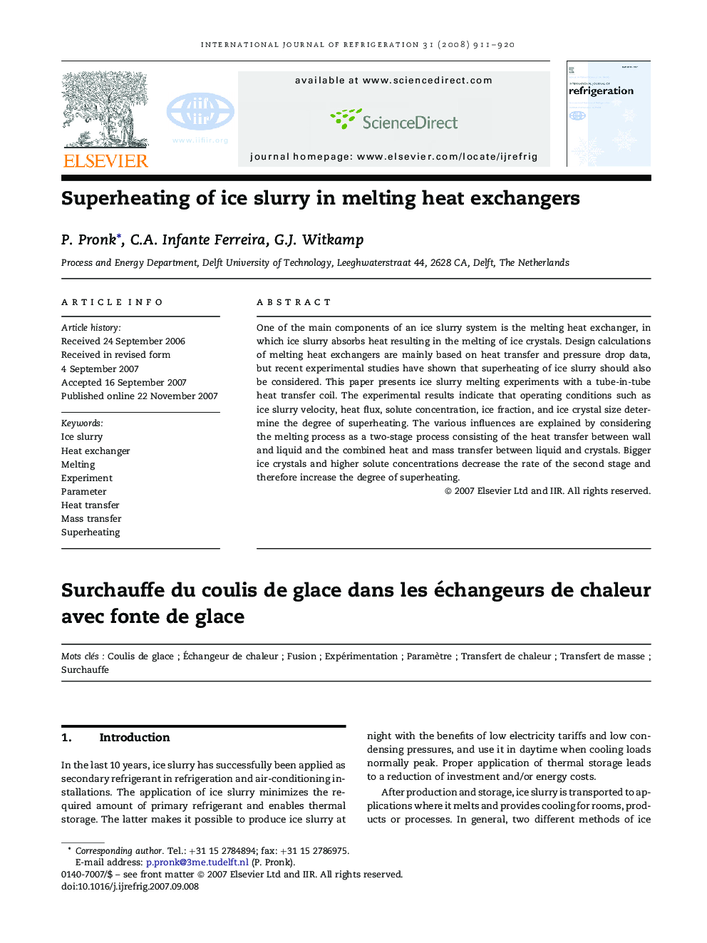 Superheating of ice slurry in melting heat exchangers