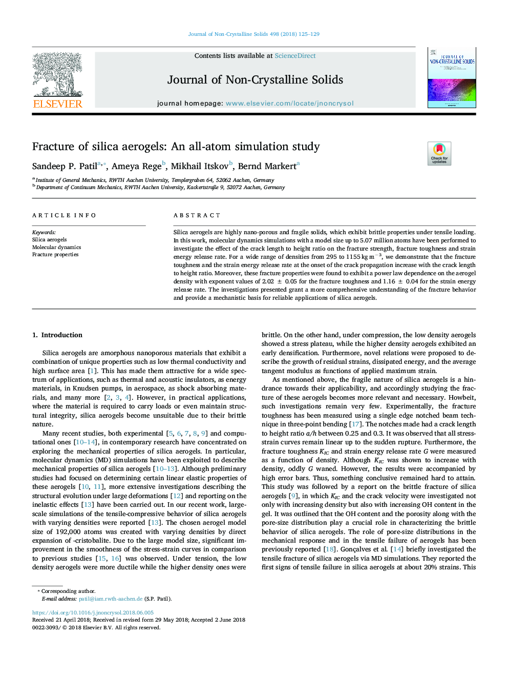 شکستگی های آلیاژل سیلیکا: یک مطالعه شبیه سازی اتمسفر 