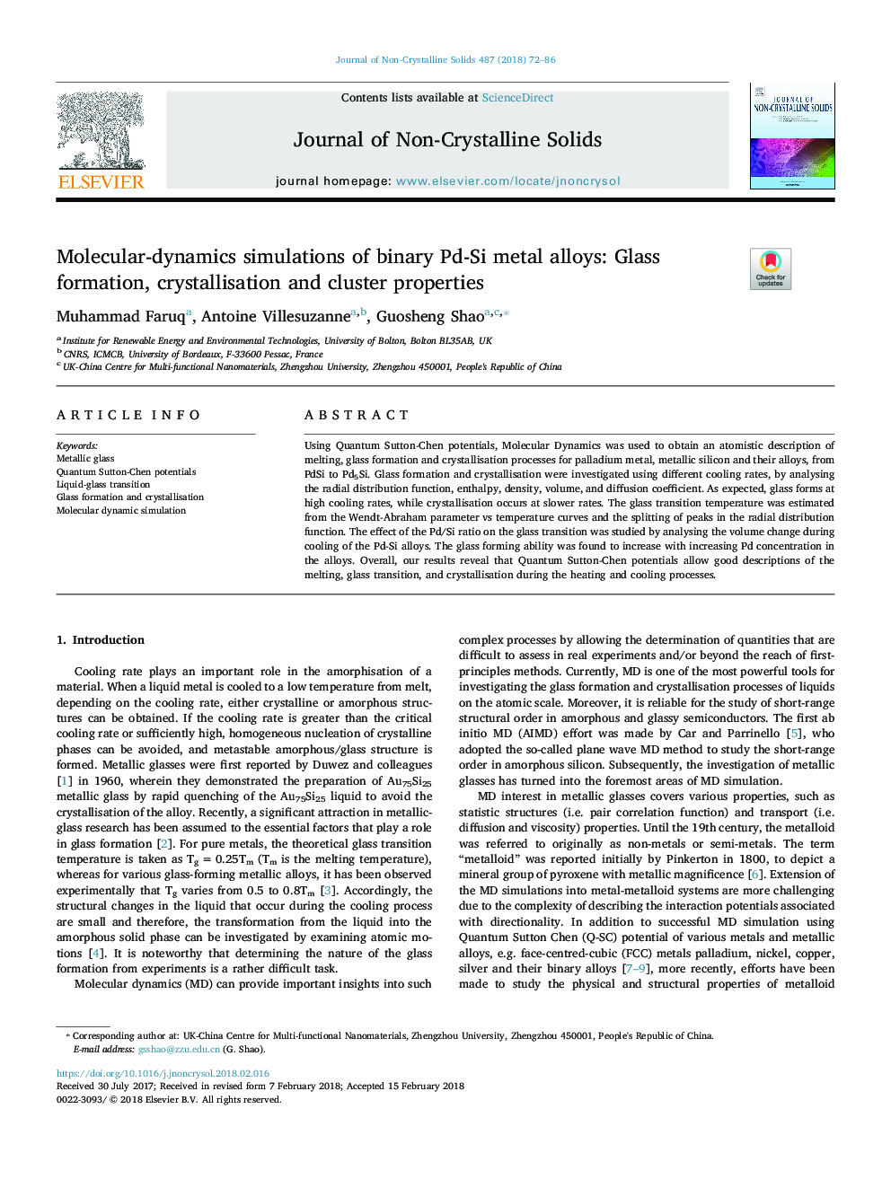 Molecular-dynamics simulations of binary Pd-Si metal alloys: Glass formation, crystallisation and cluster properties