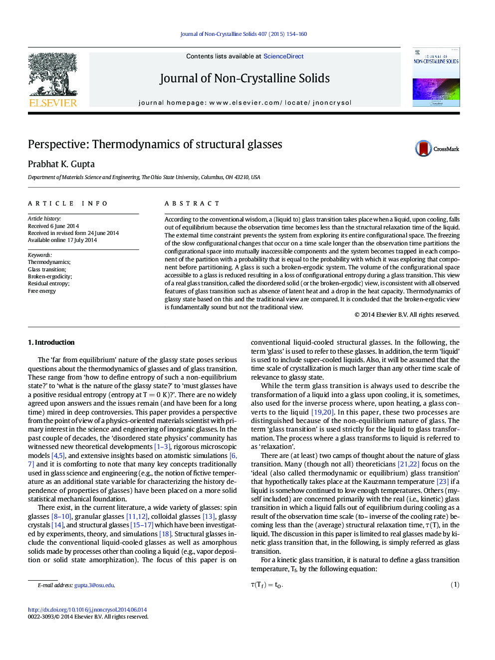 Perspective: Thermodynamics of structural glasses