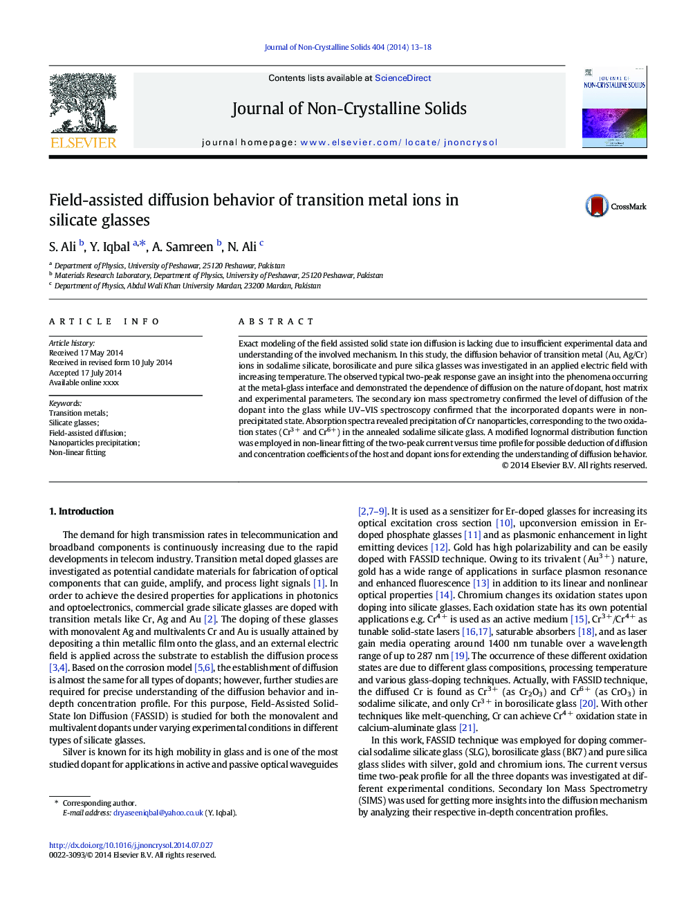 Field-assisted diffusion behavior of transition metal ions in silicate glasses