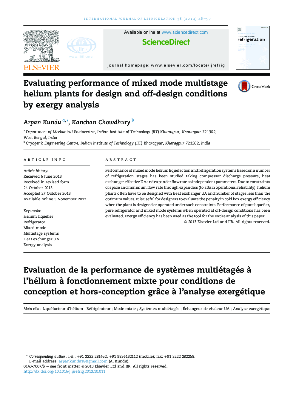 Evaluating performance of mixed mode multistage helium plants for design and off-design conditions by exergy analysis