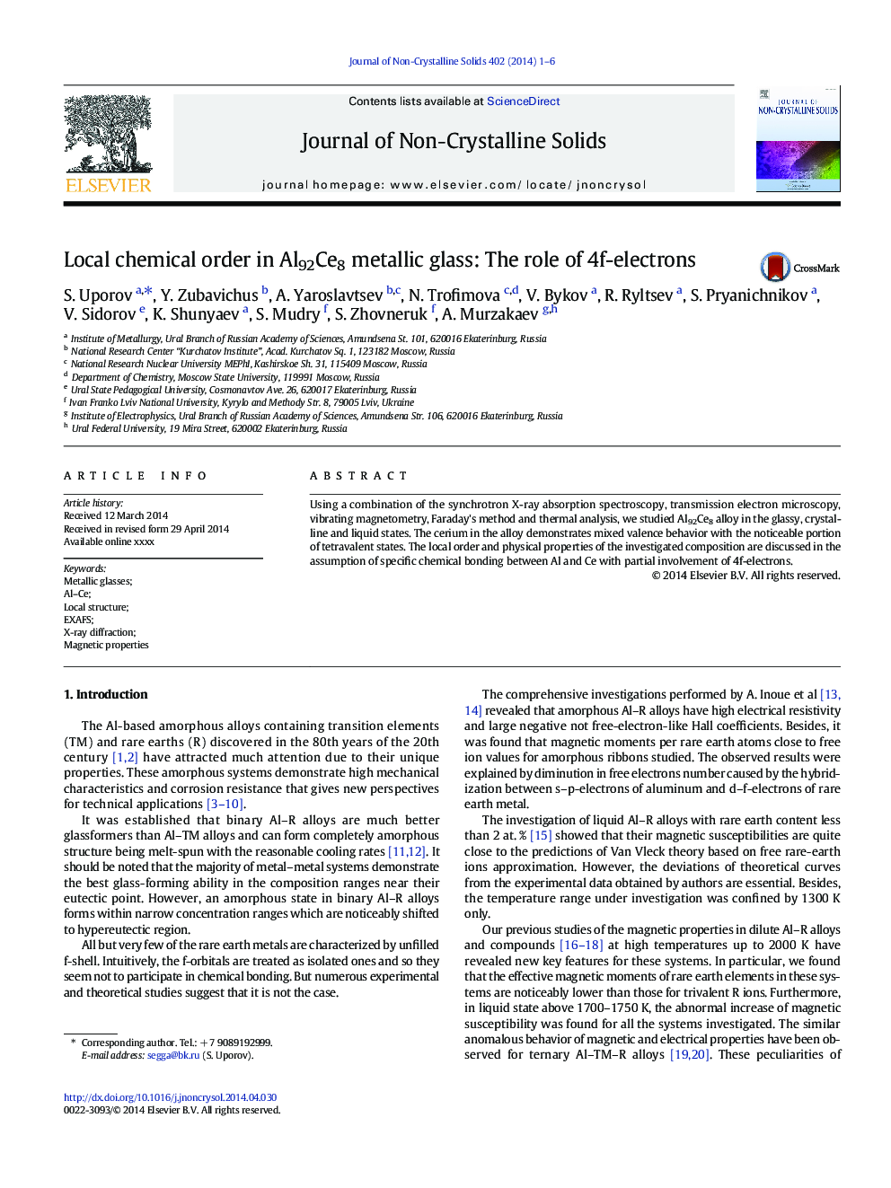 Local chemical order in Al92Ce8 metallic glass: The role of 4f-electrons