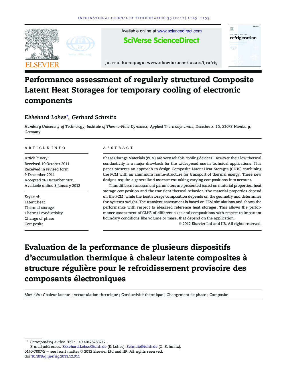 Performance assessment of regularly structured Composite Latent Heat Storages for temporary cooling of electronic components