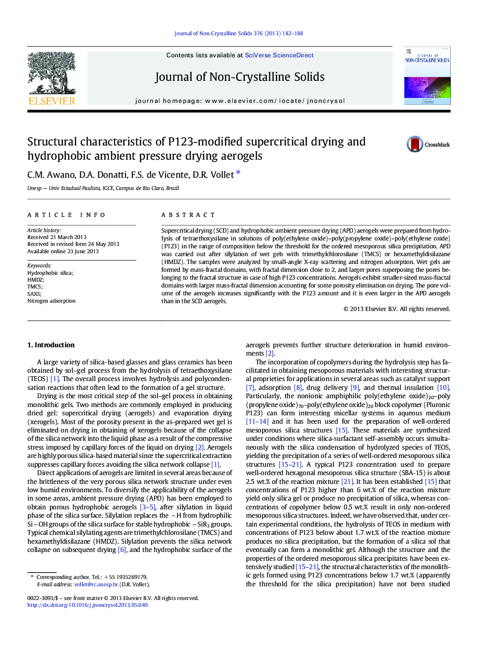 Structural characteristics of P123-modified supercritical drying and hydrophobic ambient pressure drying aerogels