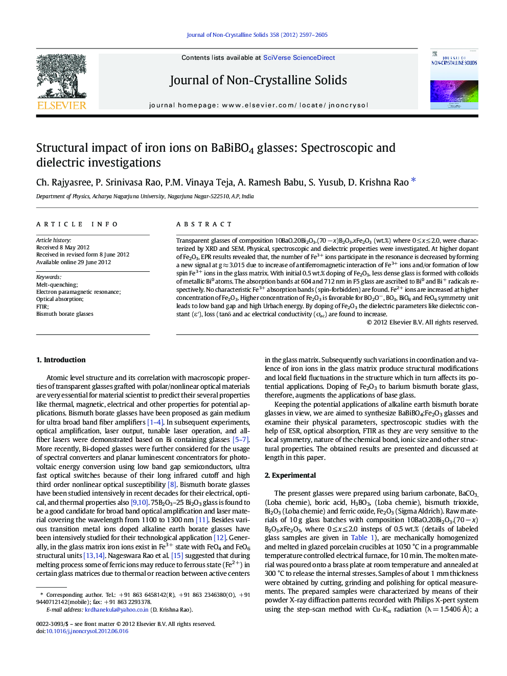 Structural impact of iron ions on BaBiBO4 glasses: Spectroscopic and dielectric investigations